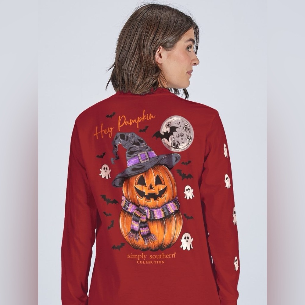 NWT | Simply Southern | Red Pumpkin Halloween Shirt
